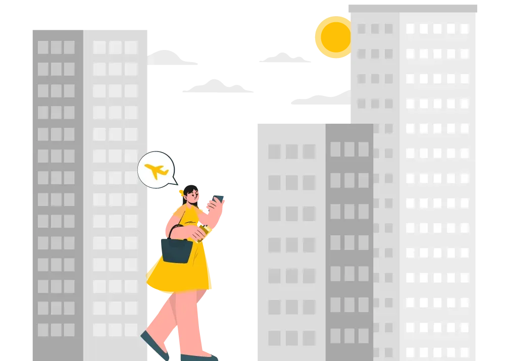 illustration : personne souhaitant se rendre à l'aéroport